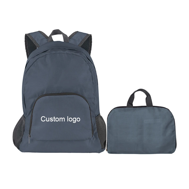 Small MOQ Customized Logo Light-Weight Advertising Promotional Gift Back Pack Unisex Teenager Folding Travel Backpack For Hiking
