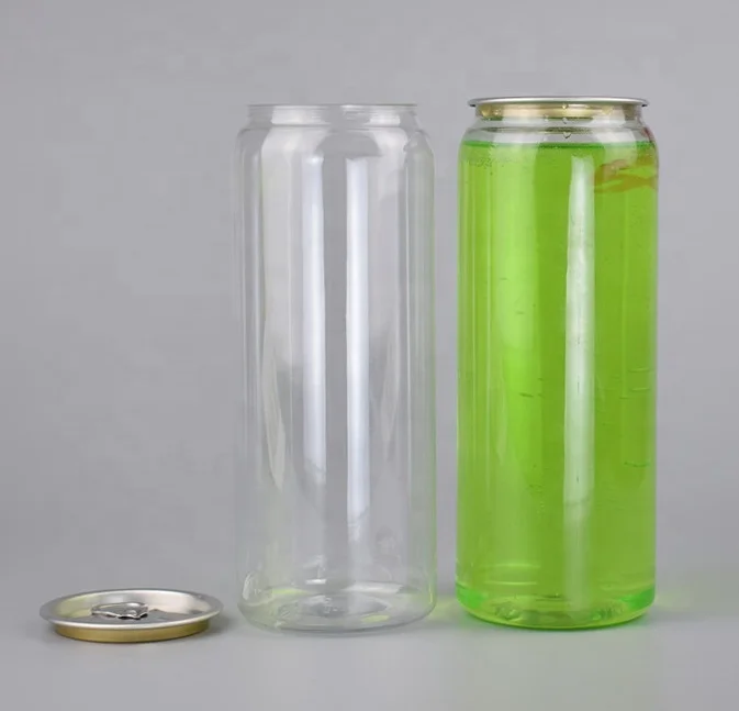 Beverage Can 330ml 350ml 500ml 650ml Custom Logo Printing Transparent Coffee Bottle Cup PET Plastic Soda Can
