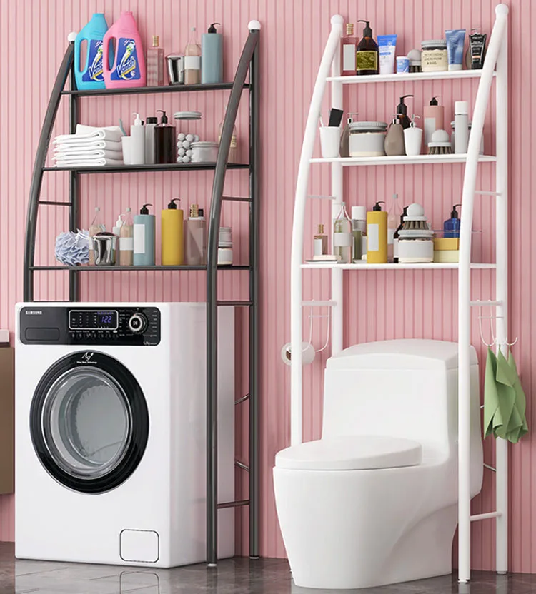 3 Layer Multi Purpose Organizer Bathroom Adjustable Shelves Over The Toilet Storage rack With Towel Rack
