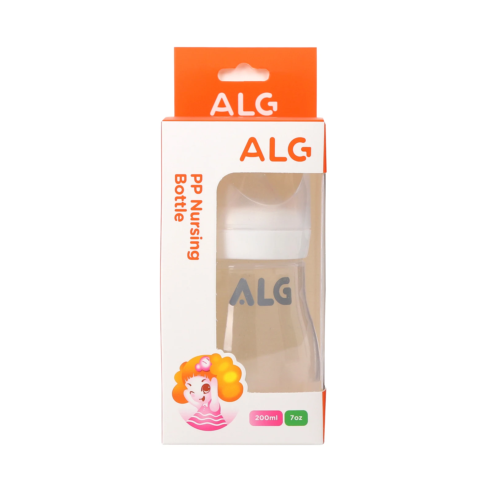 Algo hotsale 200ml baby feeding bottle without handle