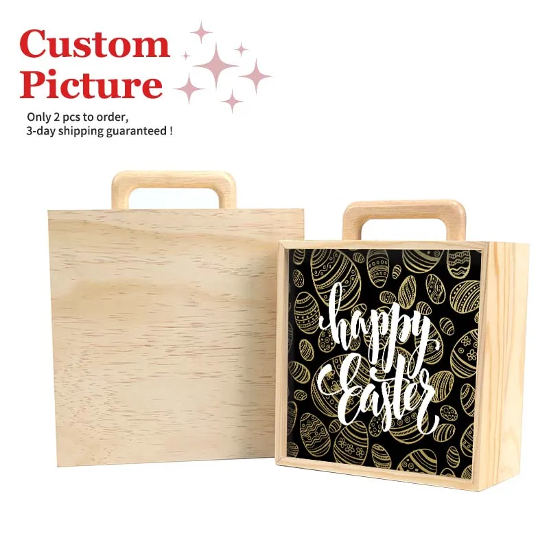 GONHUA S-Size 3-day shipping festival chocolate gift boxes packaging for easter small wood box wooden box for shipping
