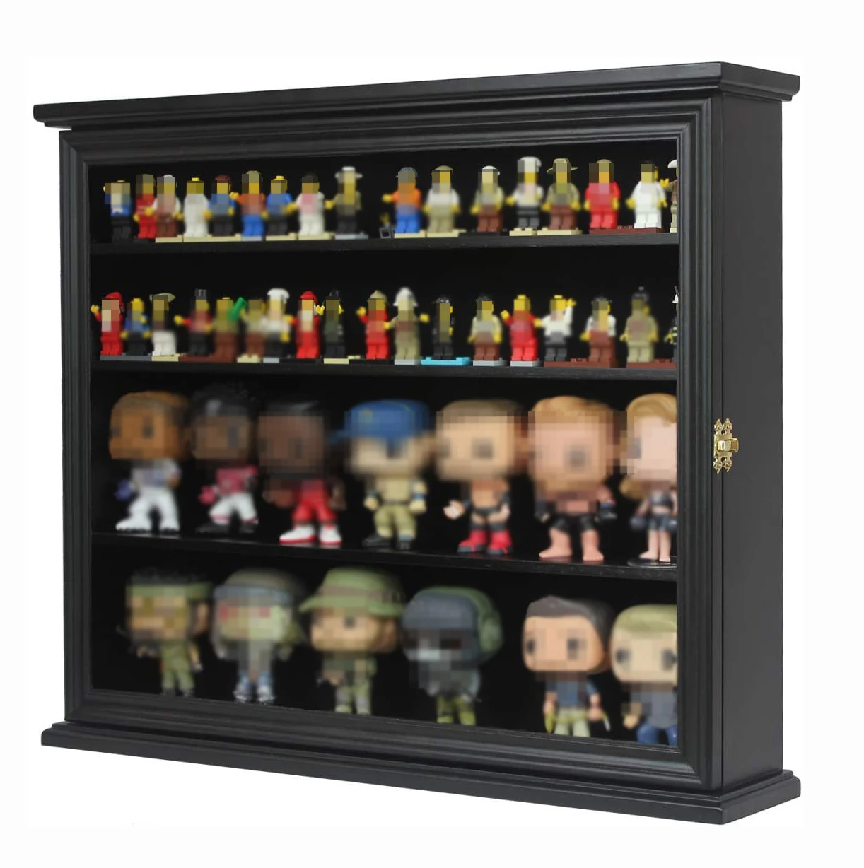 Mini Bobble Head Pocket Pro Helmet Hockey Puck Mini Stanley Cup Trophies Display Case Cabinet w Adjustable Shelves