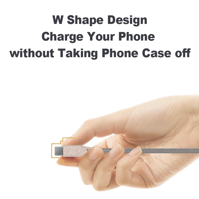 Eco-friendly materials Biodegradable Type C to Type C Cable Wheat Straw Mobile Phone Charger Eco Friendly C Type USB Data Cable