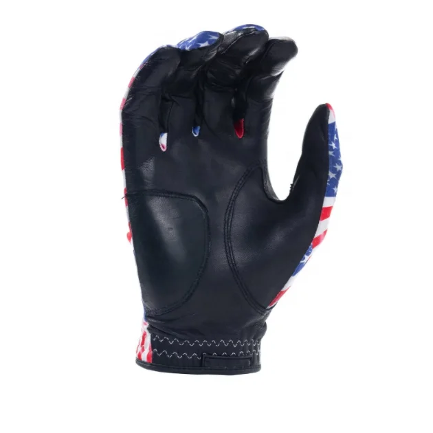 2022 Hot-selling USA flag lambskin for men new design golf gloves Custom logo wholesale golf gloves