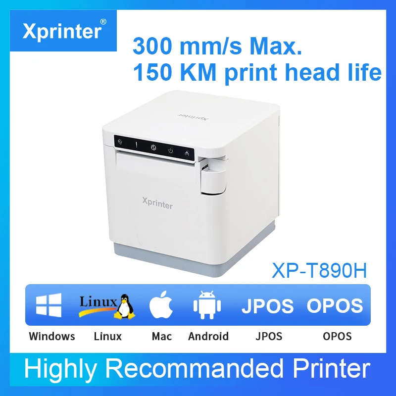 Xprinter XP-S200N S300N 80mm 3 Inch Thermal Receipt POS Printer With USB+Serial+Lan Interface