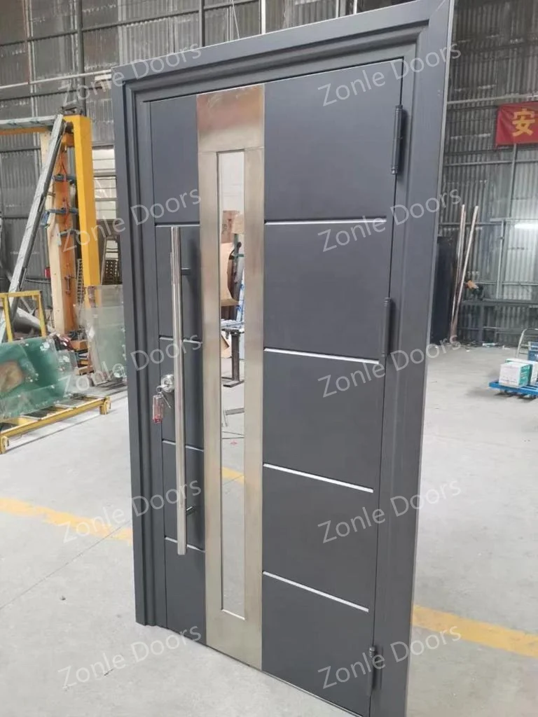 Factory price internal exterior security steel door front entry doors for house