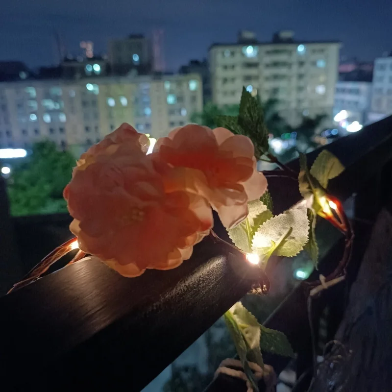 Energy Related Products Landscape Garden Decorative Outdoor Solar Lights For Xmas Solar Artificial Flower Vine Led String Light