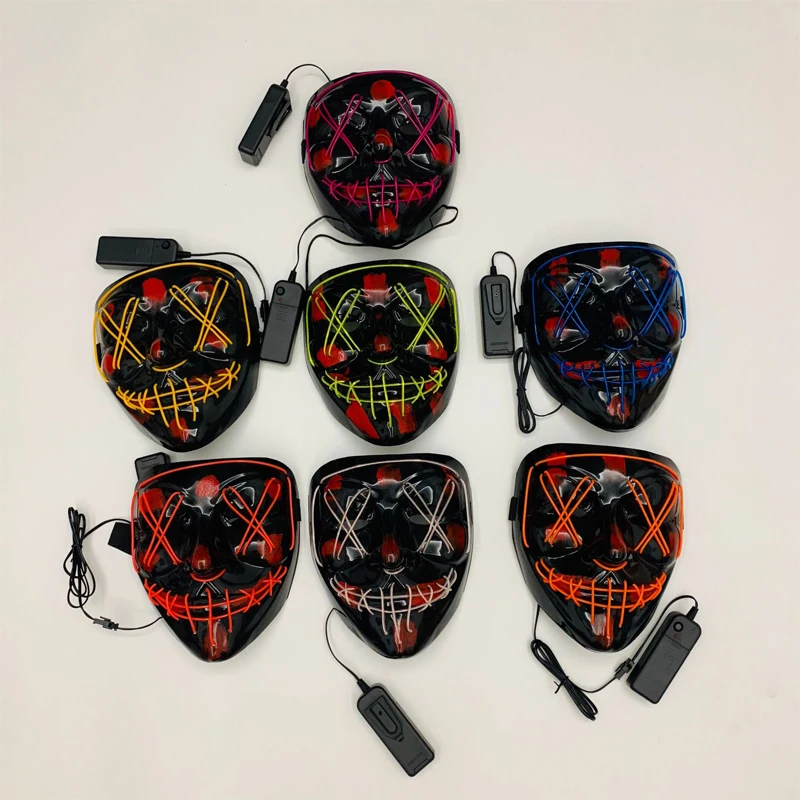 Wholesale EL Wire Light up Party Mask Neon Glowing Flashing Lighting Fancy Ball Costume Masque Funny Fox Party Mask
