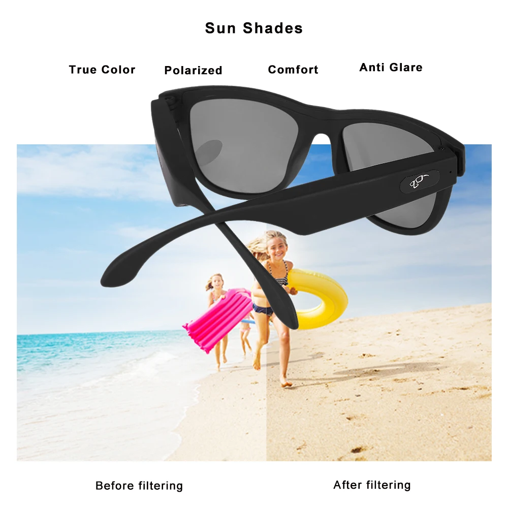 Sunglasses Bone Conduction Headset Touch Smart Glasses Sports Wireless Polarized Sunglasses Headphones With Microphone