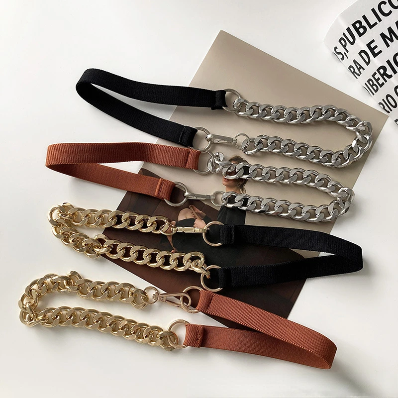 Fashion Metal Chain Suit Waist-tight Belt Elastic Waist Seal Lazy Style Belt
