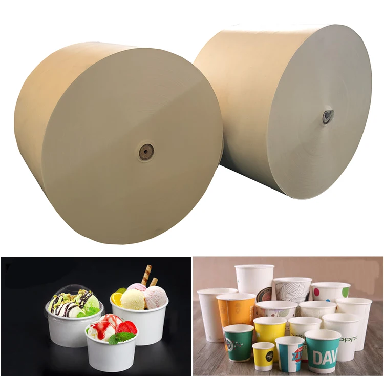 wholesales food grade PE Coated Paper  roll  Raw Material virgin Wood Pulp Paper Cup paper