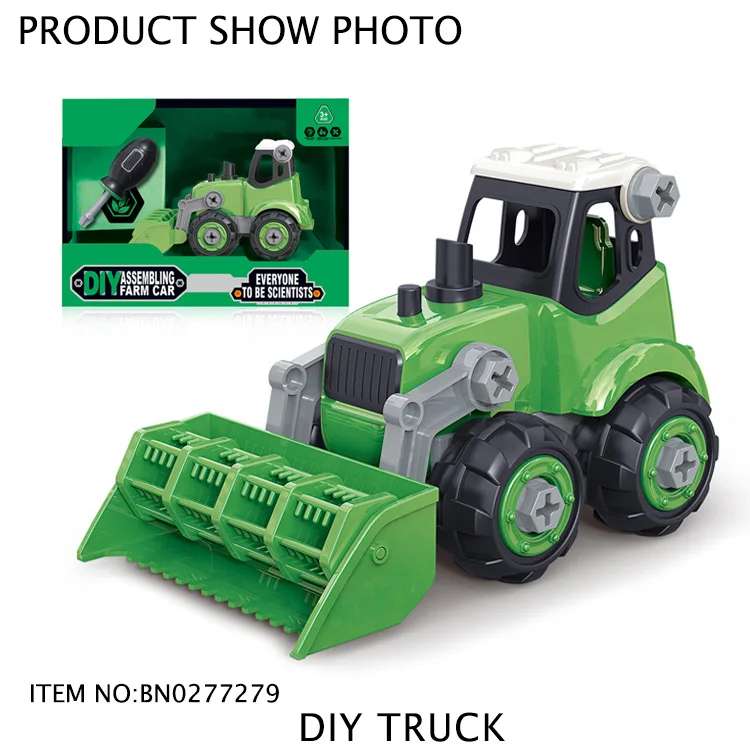 Educational DIY Assemble Combine Harvester Model Vehicle Diecast Truck Toy