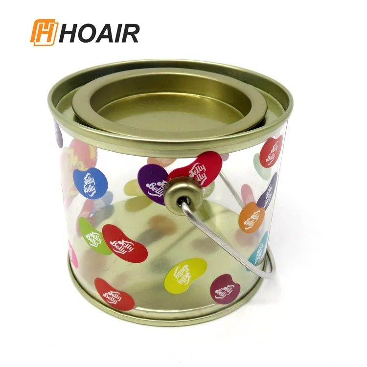 New Fashion Mentin Bucket Box Autumn Container Plastic with Metal Custom Whmensalvintage PVC Food Opmaleg CMYK Tretrotwomen