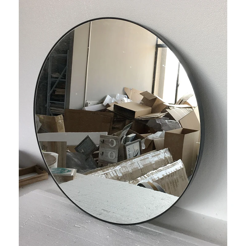 Modern design with metal frame home decor luxury round mirror wall decor plain modern living room wall mirror
