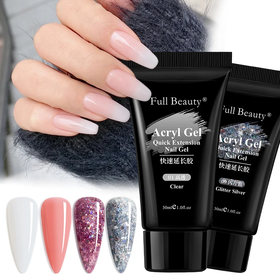 30 мл Профессиональный быстросъемный розовый прозрачный белый золотой блестящий полигель для ногтей для самостоятельного маникюра наращивания ногтей