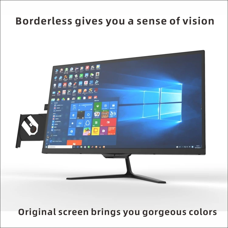 ZW-DVD 1920*1080p Frameless core i3 i5 i7 Monoblock all-in-one Pc Office Home desktop Computer Game console
