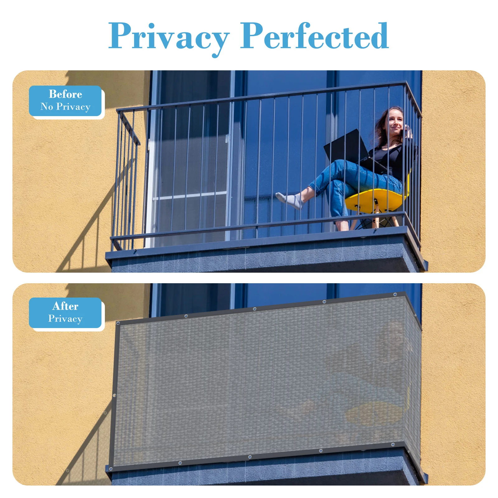 Heavy duty 3FT fence screen sunshade/balcony safety net screen/garden windshield curtain