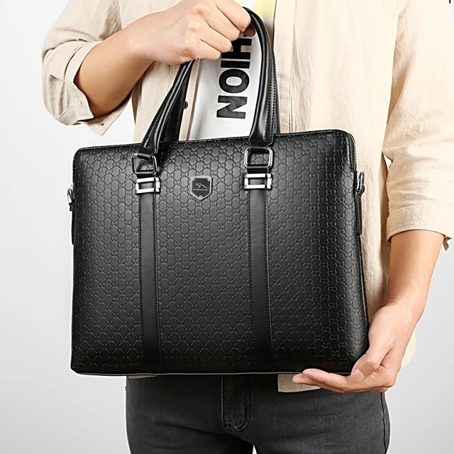 Новый мужской деловой портфель, модная сумка через плечо из искусственной кожи, сумка-мессенджер, отправка того же клатча, сумка для ноутбука 14 дюймов