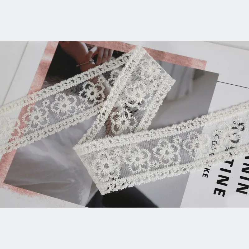Embroidery White lace Diy Handmade Materials Clothing Headwear Accessories Gift Box Packaging Textile Accessories