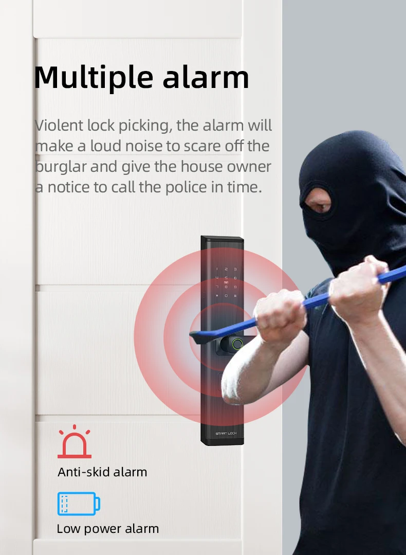 Tuya APP Домашний Электронный Wifi умный замок Электрический цифровой биометрический дверной замок с отпечатком пальца