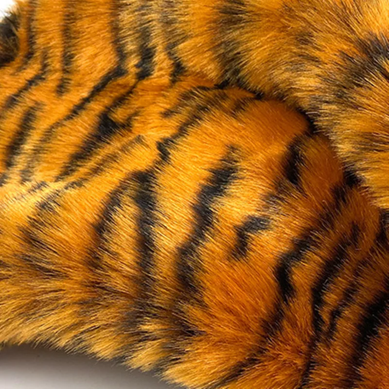 Hot Selling Wholesale Special Print Tiger Stripes Long Pile Faux Fox Fur Fabric