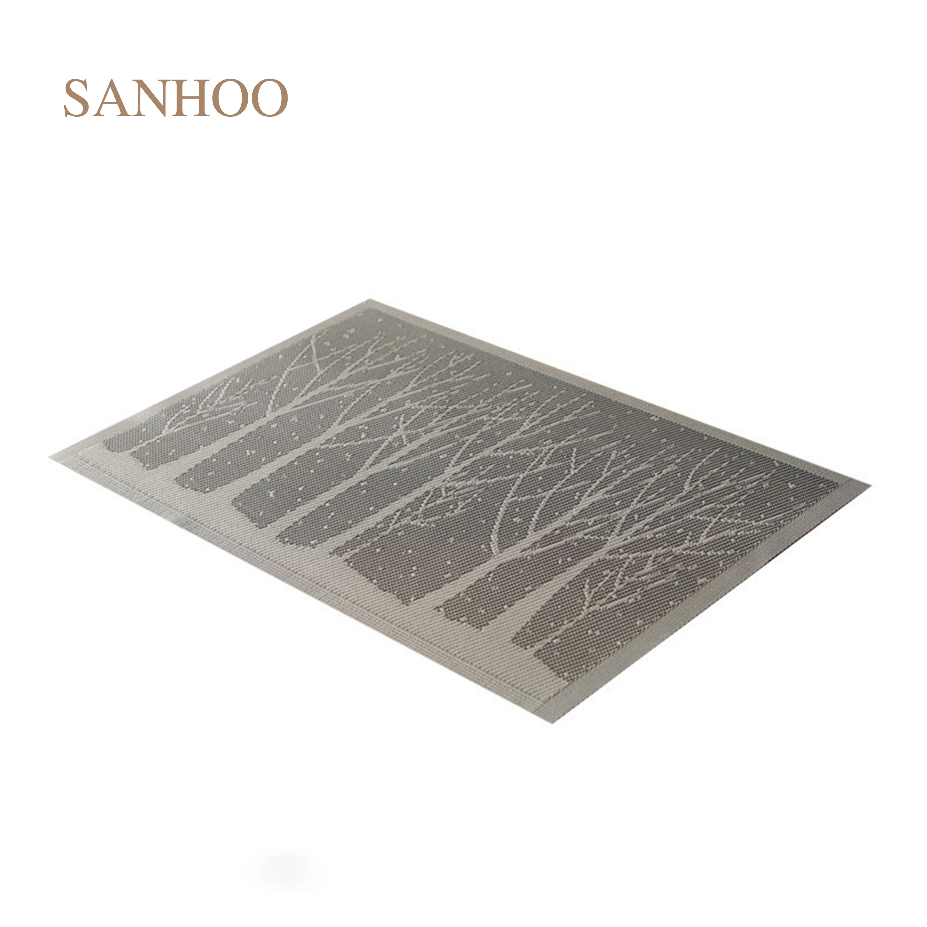 SANHOO High Quality Heat Resistant Gold Luxury Woven Dine Mat and Coasters Pvc Table Placemat