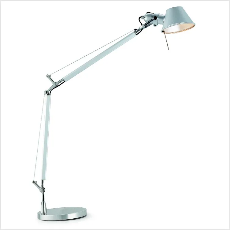 Aluminum double-arm table lamp for bedroom, study, and hotel guest rooms, bedside LED eye-protection table lamp