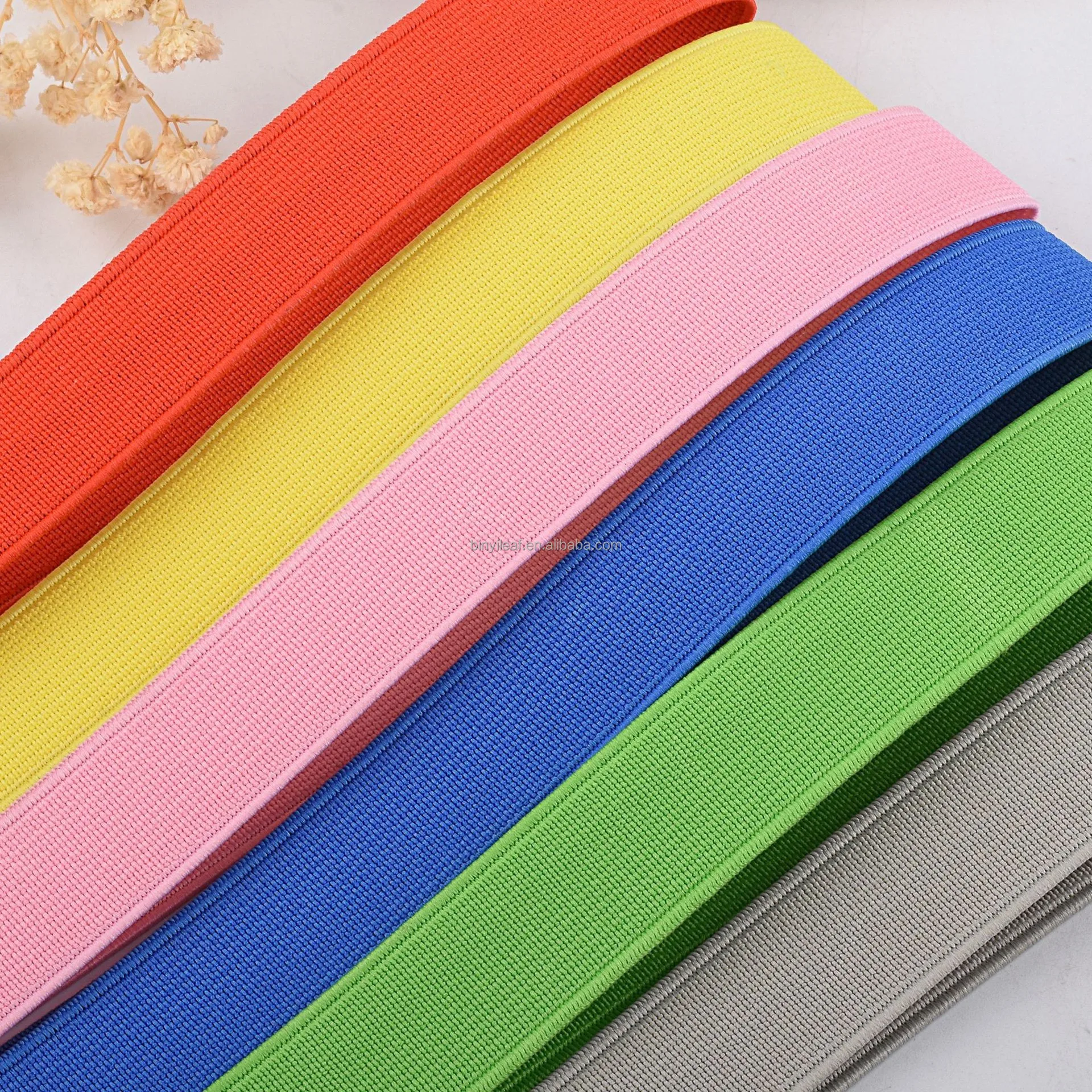 In Stock 200+Colors 0.8-40CM Wholesale Custom High Elasticity Ribbon Solid Woven Flat Durable Elastic Webbing Band For Shoes