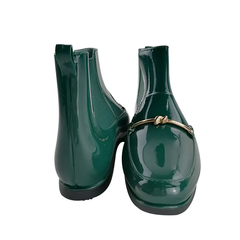 Green fashion ankle PVC women rain boots women shoes
