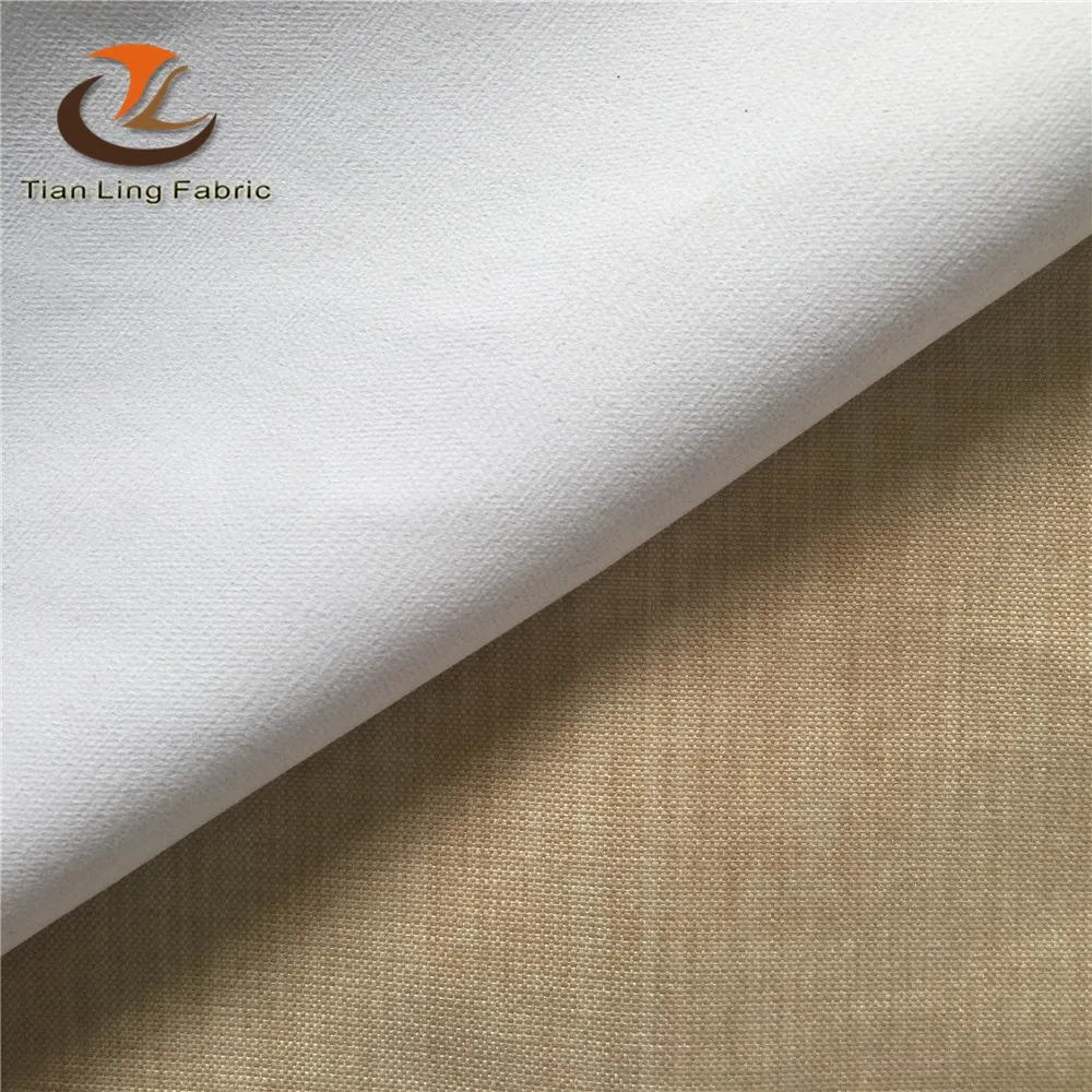 FABRIC hot sale 4 pass polyester faux linen  curtain fabric blackout