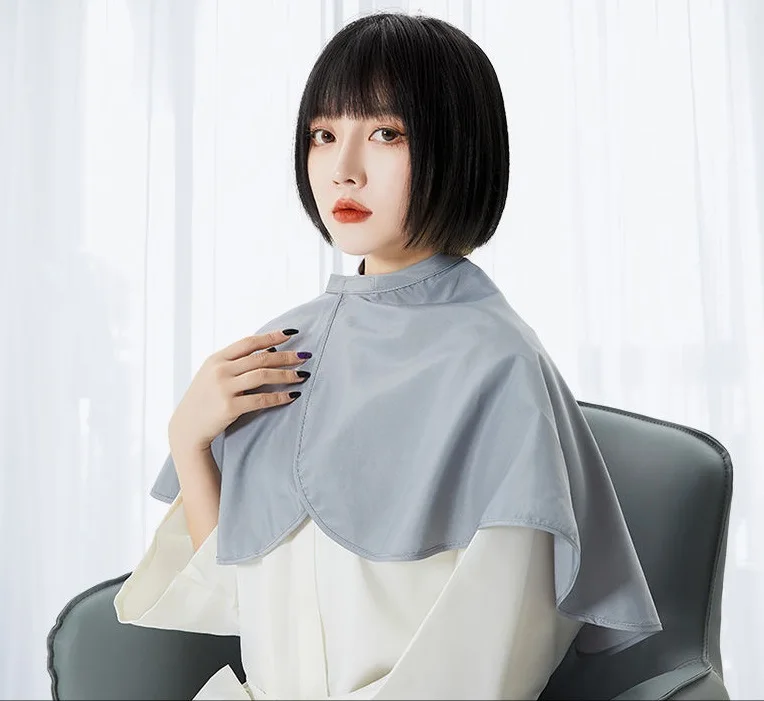 KEFEI Custom Logo barber  Makeup Salon polyester cape hair cutting salon short cape for Styling Shampoo