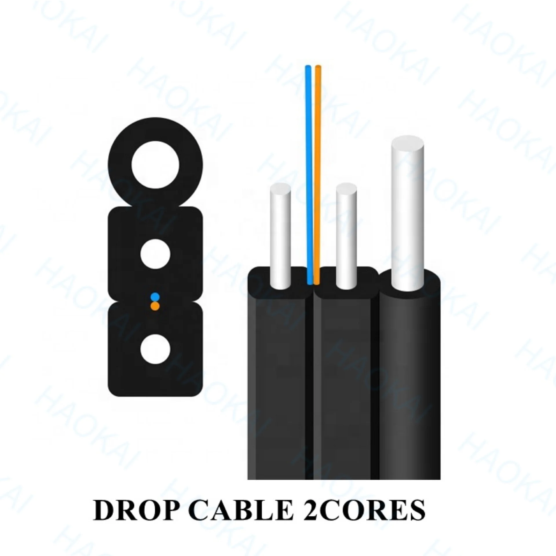 China manufacturer GJYXFCH LSZH material ftth fiber drop cable 1 core with two parallel FRP