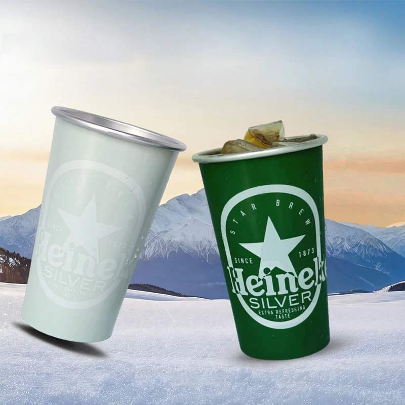 Durable aluminum beer cup Aluminum color-changing Drink cup Thermochromic beer mug Temperature-reactive beer tumbler Sensitive