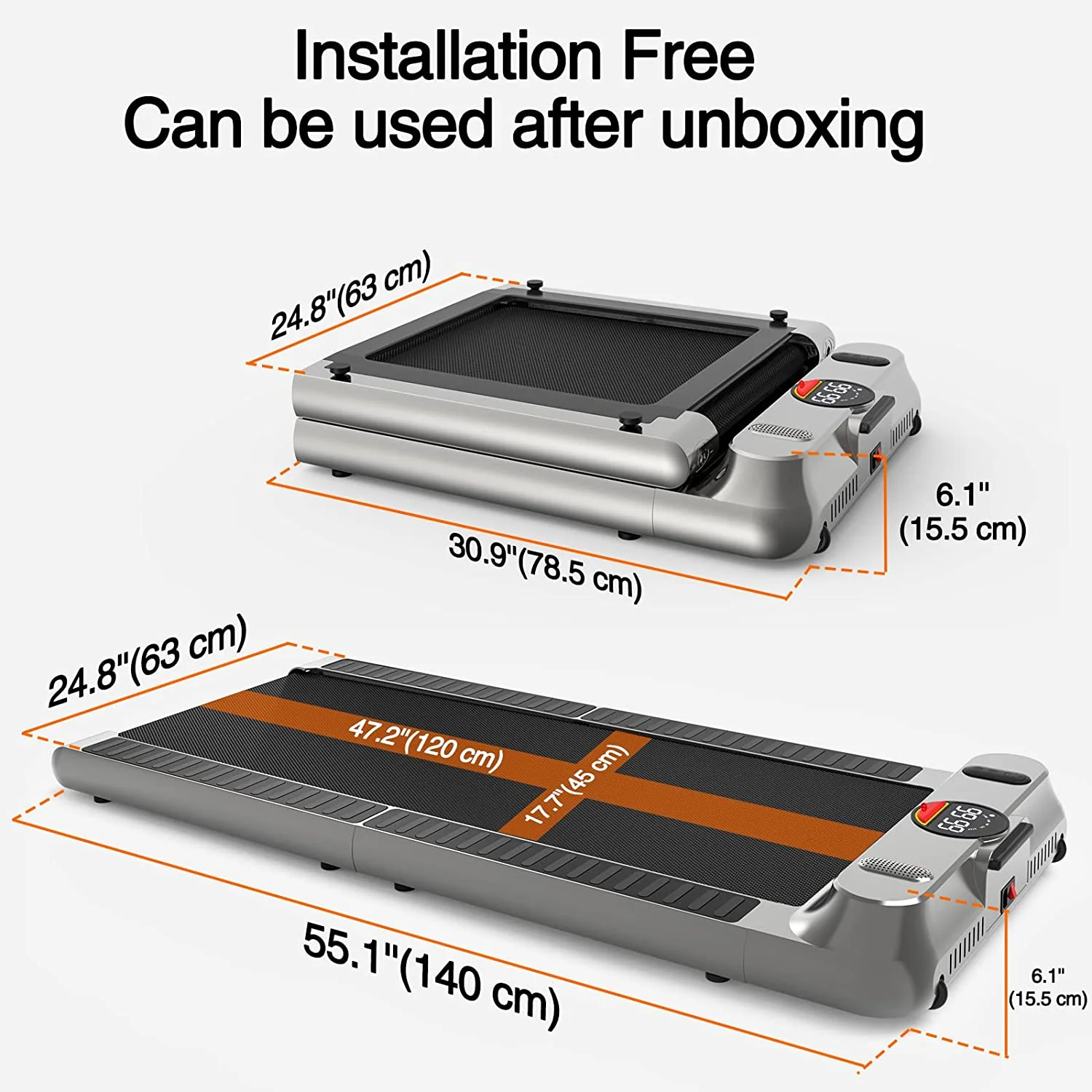 home electric walking pad treadmill running machine whole folding with remote control