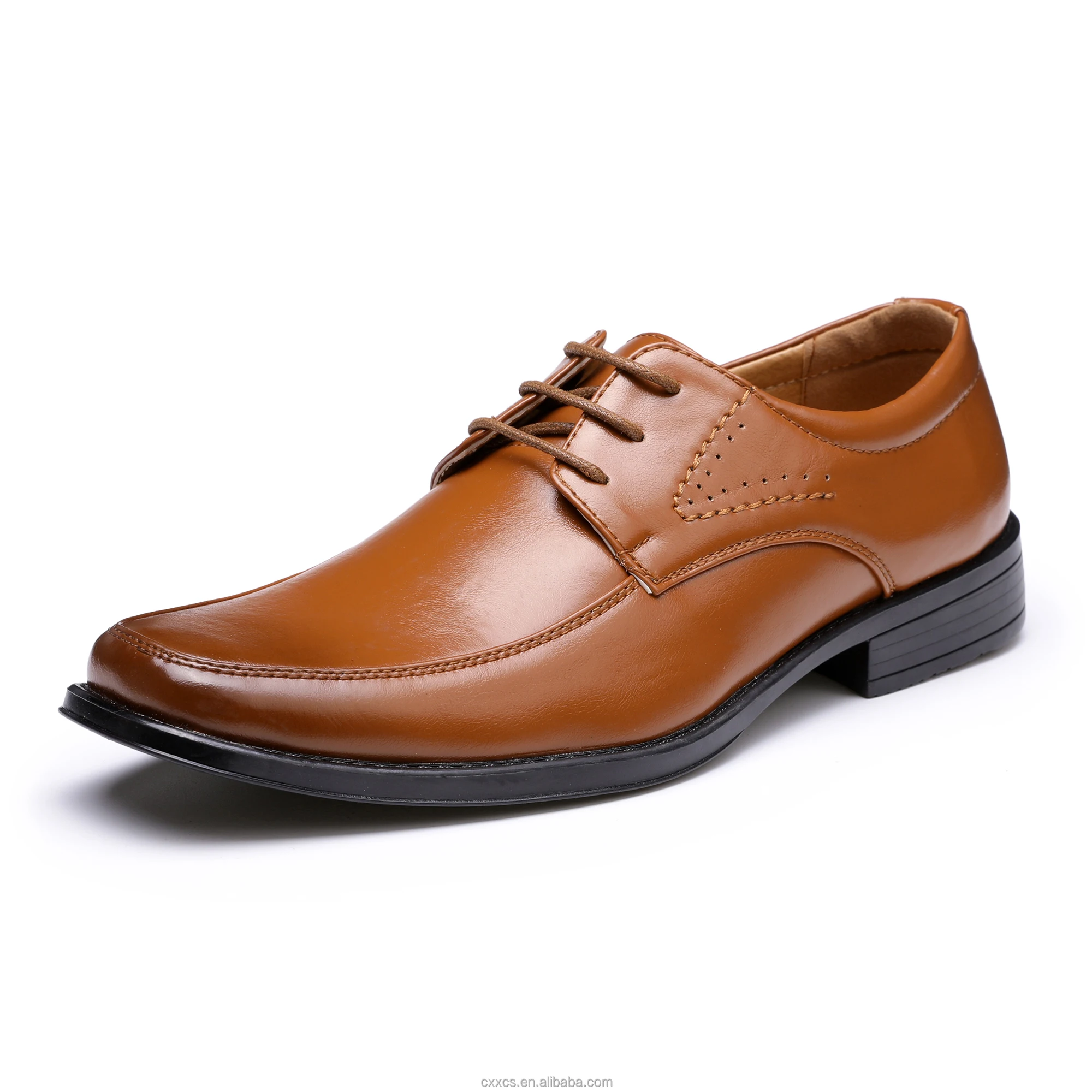 China XINXING Brown Shiny Leather Fashion Design Lace-up Shoes Formal Business Tactical Leather Men Shoes Combat