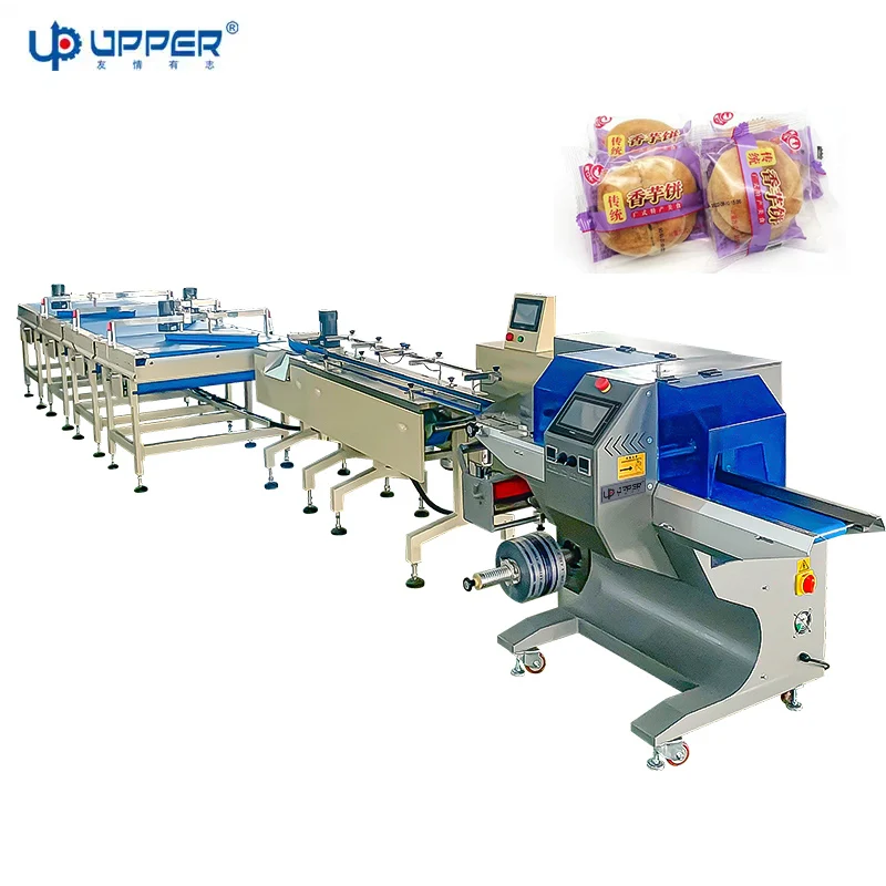 Soft cake  soft roll bakery products automatic packing machine automatic package equipment