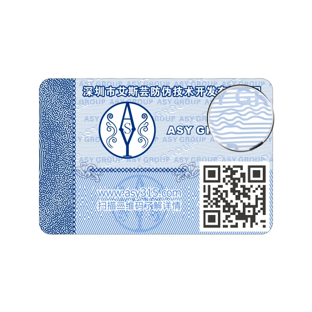 Variable data label Variable Micrograph Qr Code Anti-counterfeit Label For products Packing Label
