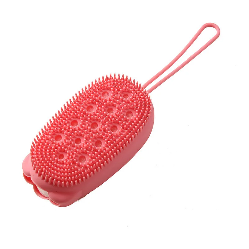 OEM Customized Kids Cleaning Bath Toy Set Silicone Brush Body Soap Dispenser Loofah Scrubber Skin Care Custom Colors Bag