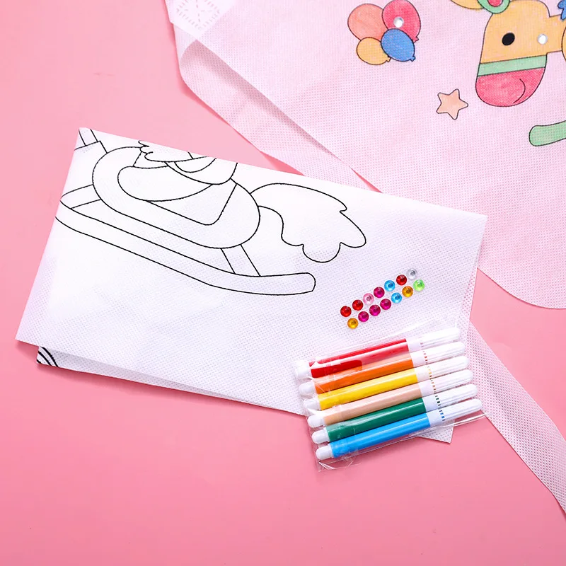 Creative Foldable Doodle Writing Baby Drawing Toys Diy Apron Painting Toys