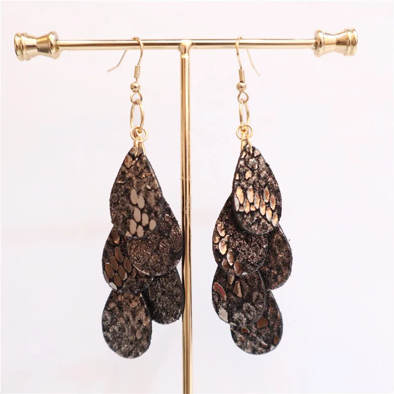 Holiday Pieces Women Jewelry Sets Sold In Lots Designer Vegan Making  Supplies Multi-Layer Water Droplets Leather Earrings