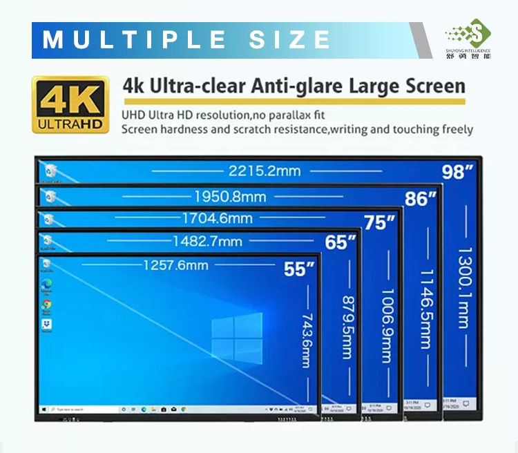 Hot Selling 75 86 Inch Multi Lcd Touch Screen All In One Display Panel Interactive White Smart Board Price
