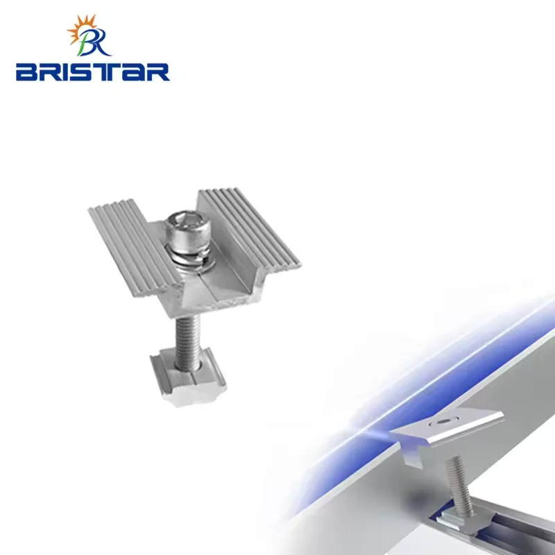 BRISTAR Solar Mounting Roof Structure Aluminum Solar Clamp End Clip Solar Panel Clamp