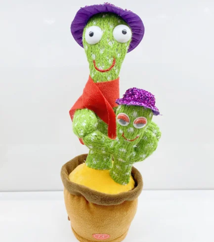 Repeatable sound learning cactus toy Can talk and dance, with light and music educational toys