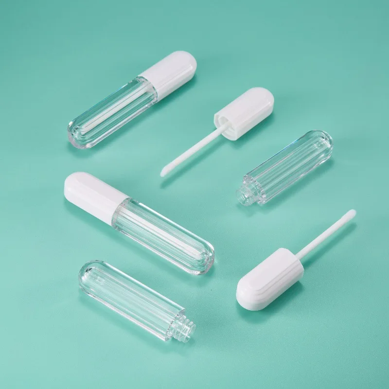 Custom 5ml Clear Lip Gloss Tube With Thickened White Cap