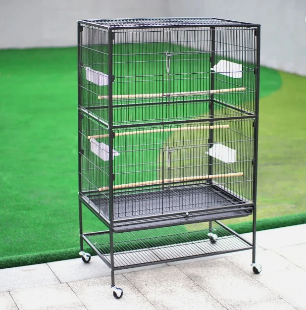 Large Wrought Iron Bird Cage Flight Canary Parakeet Cockatiel Lovebird Finch Sugar Glider Cage with Removable Stand