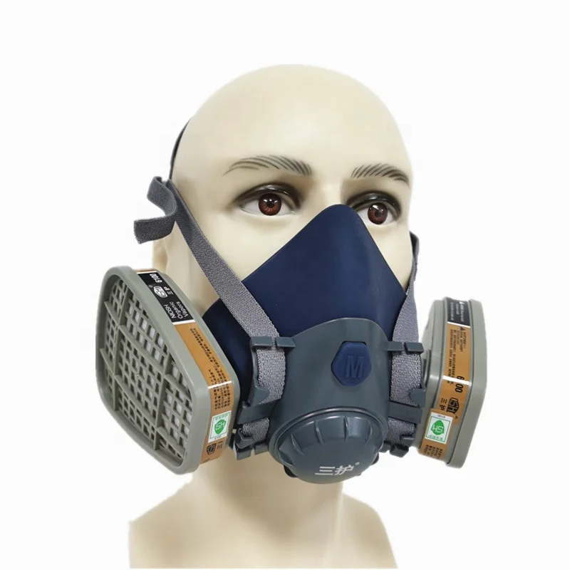 Half Face Mask Anti Dust Double Cartridges Respirators Gas Mask Cartridge Welding Mask