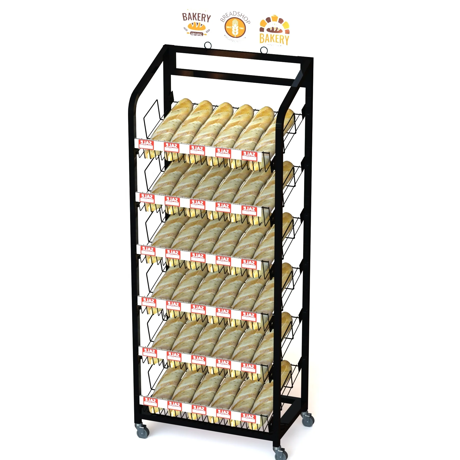 6 Wire Shelf Bakery Display Rack