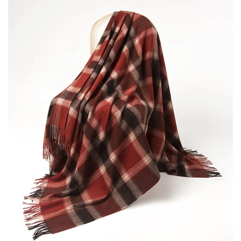 Wholesale Inner Mongolian Pure WOOL Throw Blanket Winter Luxury Travel Home Woven Blankets & Throws
