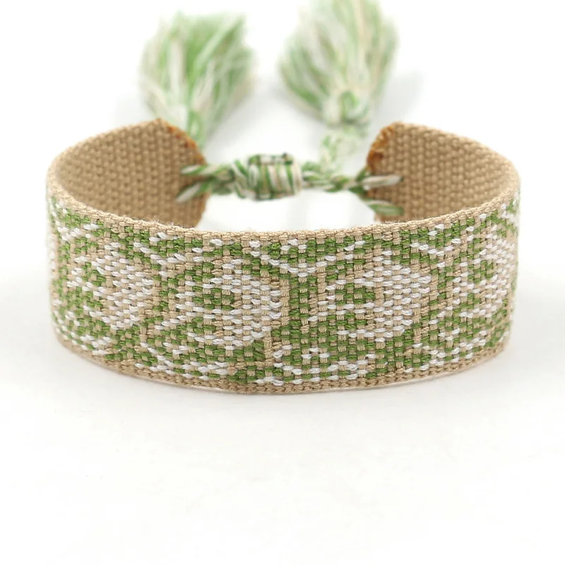 Wholesale Custom Logo Woven Bracelet Women Boho Adjustable Handmade Tassel Bracelet