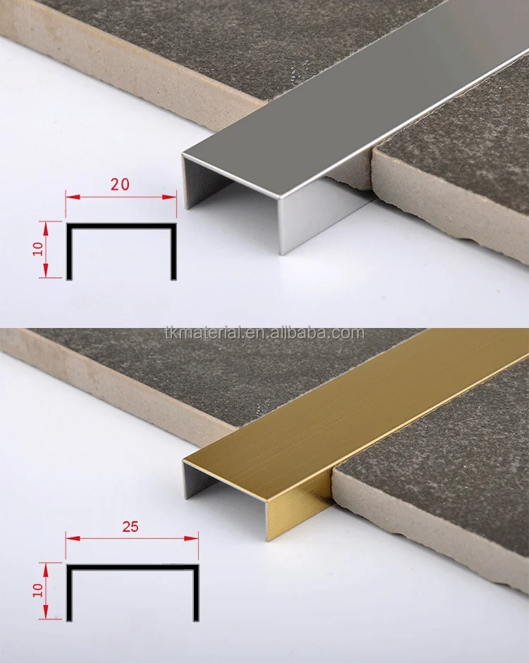 Guangzhou TK Decoration Profile Polished Chrome Floor Stainless Steel Ceramic Tile Trim for Furniture Floor Wall Carpet